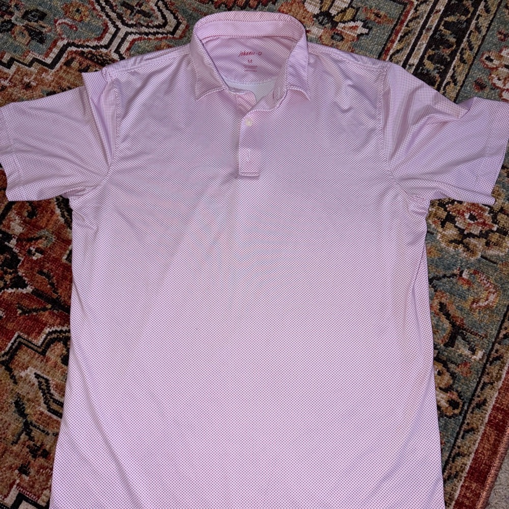 johnnie-O Light Pink Dotted Polo Shirt